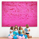 Load image into Gallery viewer, Lofaris Hot Pink Brick Themed Simple Happy Birthday Backdrop