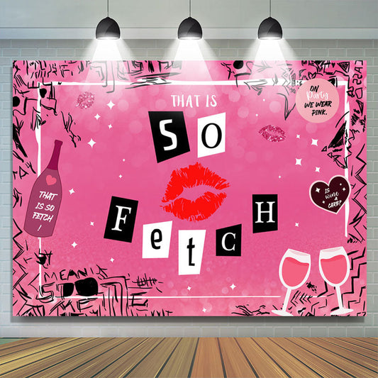 Lofaris Hot Pink That Is So Fetch Happy Birthday Backdrop