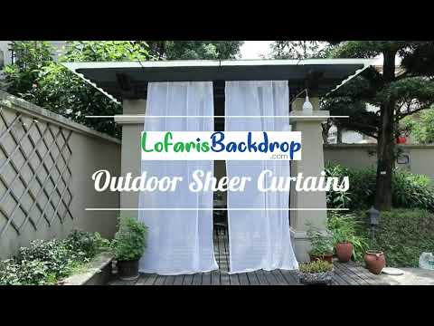 Waterproof Sheer White Outdoor Curtains with Top Grommet