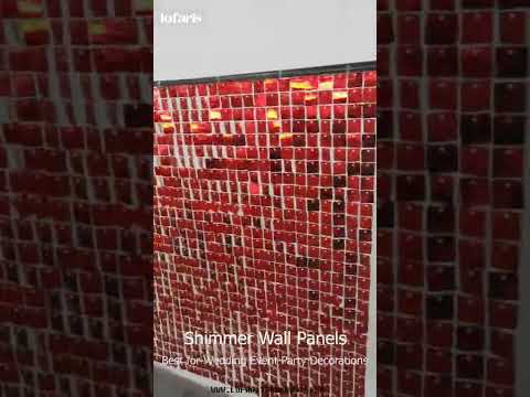 Red Shimmer Wall Panels for Engagement Event Party Decor
