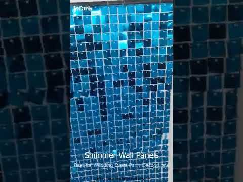 Lake Blue Shimmer Wall Panels for Event Party Decor