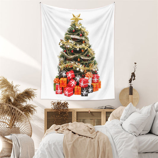 Lofaris Huge Glitter Tree With Gifts Christmas Wall Tapestry