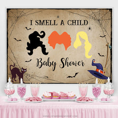 Lofaris I Smell A Child Halloween Theme Baby Shower Backdrop