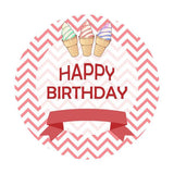 Load image into Gallery viewer, Lofaris Ice Cream Custom Round Happy Birthday Backdrop For Girl