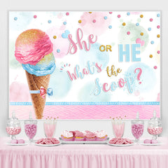 Lofaris Ice Cream She Or He Baby Shower Backdrop Decoration