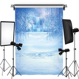 Load image into Gallery viewer, Lofaris Ice World Snow Tree Blue Scenery Winter Backdrops