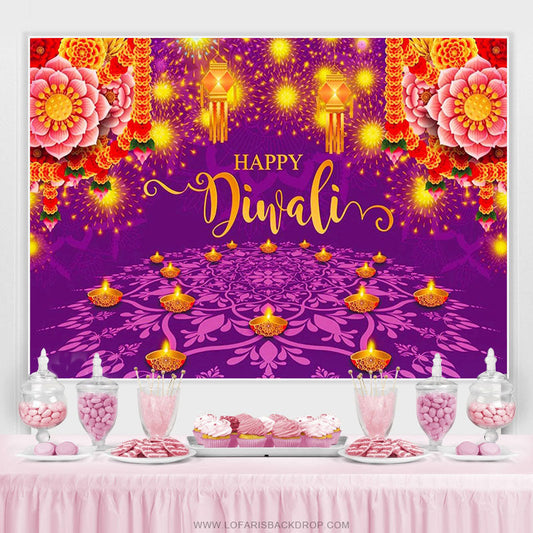 Lofaris India Light Festival Happy Diwali Party Backdrop Photo Banner