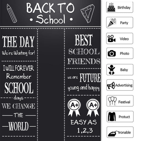 Lofaris Inspiring blackboard graffiti back to school backdrop