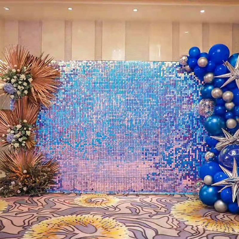 Lofaris Rainbow Blue Shimmer Wall Panels | Wedding Event Party Decorations