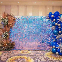 Lofaris Rainbow Blue Shimmer Wall Panels | Wedding Event Party Decorations