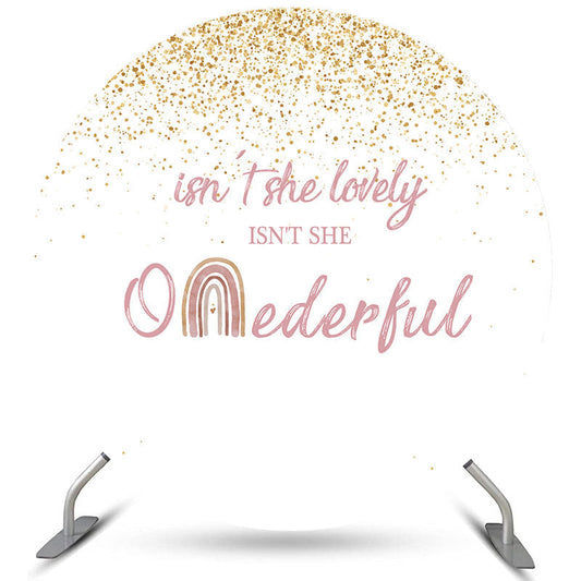 Lofaris Isnt She Lovely And Onederful Circle Birthday Backdrop