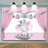 Load image into Gallery viewer, Lofaris It Is A Girl! Baby Elephant Shower Backdrop