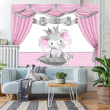 Load image into Gallery viewer, Lofaris It Is A Girl! Baby Elephant Shower Backdrop