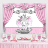 Load image into Gallery viewer, Lofaris It Is A Girl! Baby Elephant Shower Backdrop
