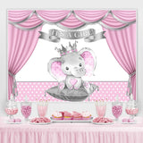 Load image into Gallery viewer, Lofaris It Is A Girl! Baby Elephant Shower Backdrop