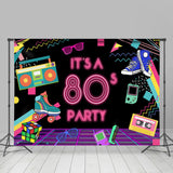 Load image into Gallery viewer, Lofaris Its A 80S Party Neon Lights Theme Dance Backdrop