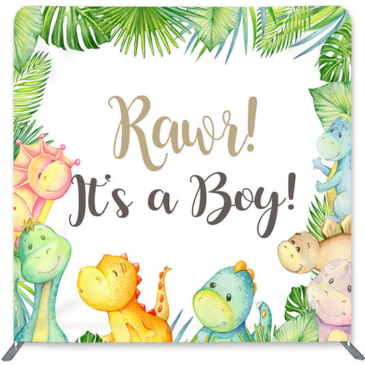 Lofaris Its A Baby Dinosaur Double-Sided Backdrop for Shower