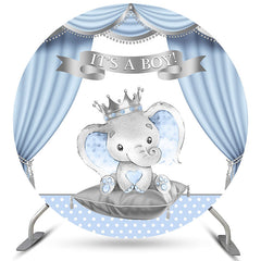 Lofaris Its A Boy Blue And Silver Elephant Baby Shower Backdrop
