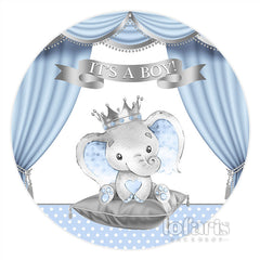 Lofaris Its A Boy Blue And Silver Elephant Baby Shower Backdrop