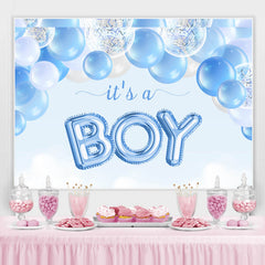 Lofaris Its A Boy Blue Balloons Theme Baby Shower Backdrop
