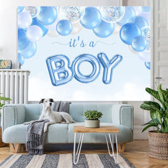 Lofaris Its A Boy Blue Balloons Theme Baby Shower Backdrop