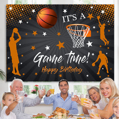 Lofaris Its A Game Time Basketball Happy Birthday Backdrop