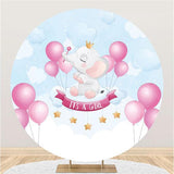 Load image into Gallery viewer, Lofaris Its A Girl Pink Elephant Circle Baby Shower Backdrop