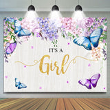 Load image into Gallery viewer, Lofaris Its A Girl Purple Spring Garden Baby Shower Backdrop