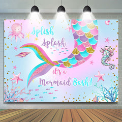 Lofaris Its A Mermaid Bash Happy Birthday Backdorp For Party