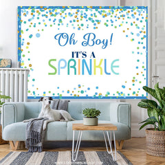 Lofaris Its A Sprinkle Blue Dots Baby Shower Backdrop