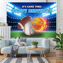 Lofaris Its Game Time Hot Sport Happy Birthday Backdrop For Boy