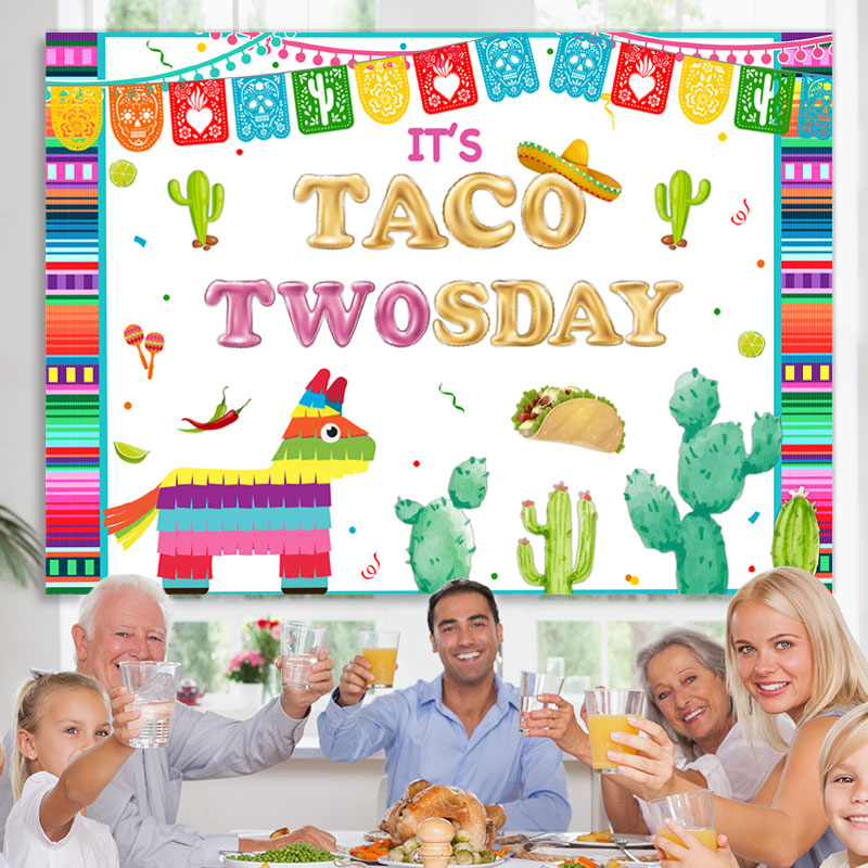 Lofaris Its Taco Twosday Theme Birthday Party Backdrop For Boy