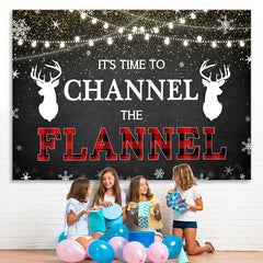 Lofaris Its Time to Channel The Flannel Winter Glitter Backdrop