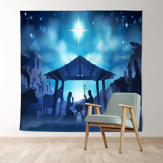 Lofaris Jesus Moon Night Bokeh Christmas Holiday Backdrop