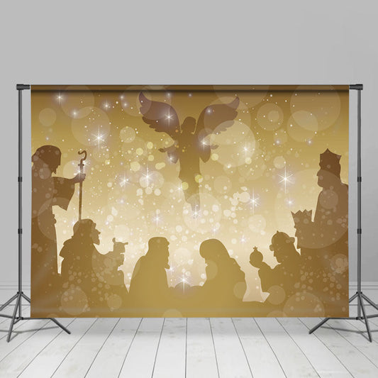 Lofaris Jesus Themed Bokeh Merry Christmas Holiday Backdrop