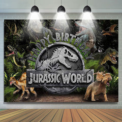 Lofaris Jungle Animals Jurassic Happy Birthday Party Backdrop