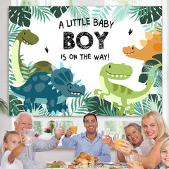 Lofaris Jungle Dinosaur Themed Baby Shower Backdrop For Boy