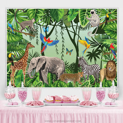 Lofaris Jungle Forest Animals Birthday Party Backdrop For Kids