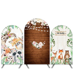 Lofaris Jungle Forest Animals Theme Wood Baby Shower Arch Backdrop Kit