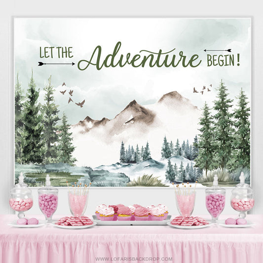 Lofaris Jungle Let The Adventure Begin Baby Shower Backdrop
