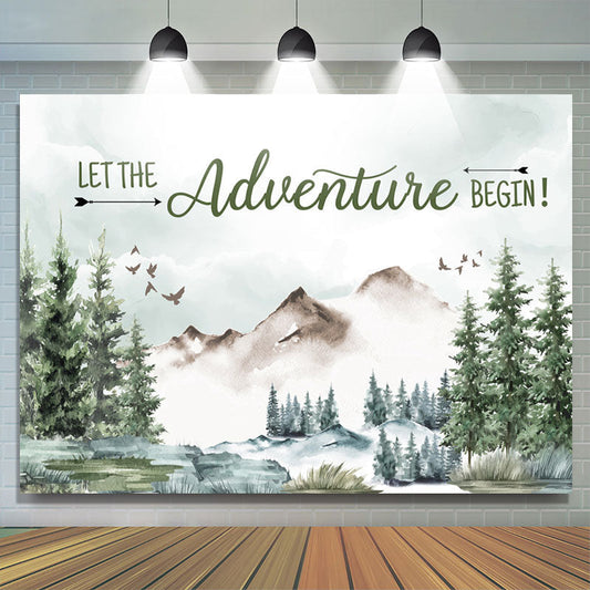 Lofaris Jungle Let The Adventure Begin Baby Shower Backdrop