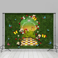 Lofaris Keyhole Green Wall Butterfly Easter Party Backdrop