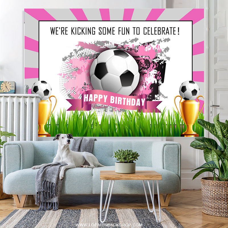 Lofaris Kick Some Fun To Celebrate Football Birthday Backdrop