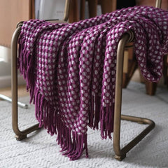Lofaris Knitted Woolen Blanket Decorated With Soft And Comfortable