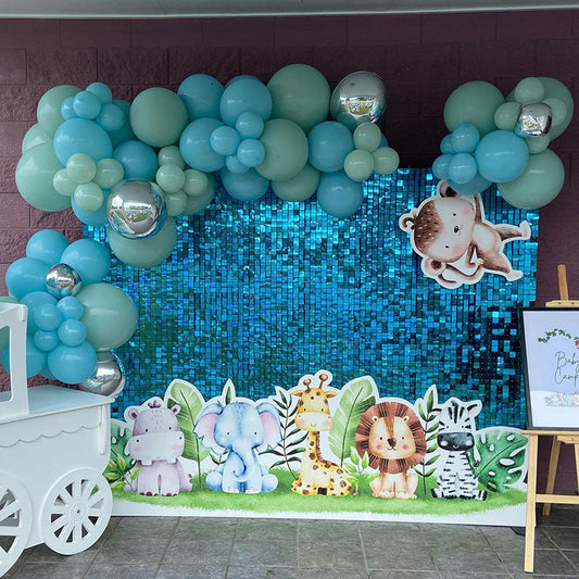 Lofaris Lake Blue Shimmer Wall Panels For Event Party Decor