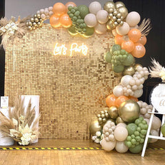Lofaris Light Matte Gold Shimmer Wall Panels | Wedding Event Party Decorations