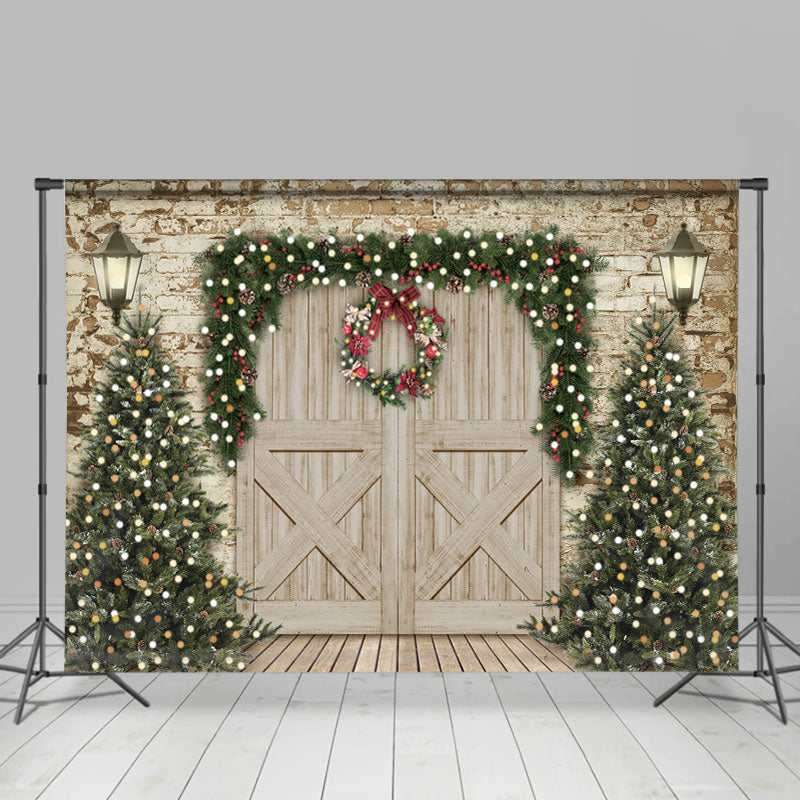 Lofaris Large Size Wooden Christmas Photo Booth Backdrop for Pictures