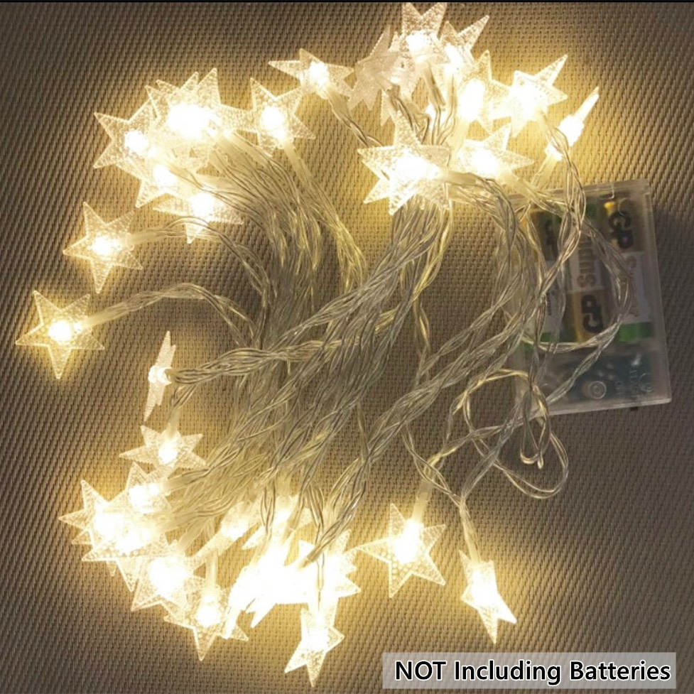 Lofaris Warm White Battery Operated LED Star String Lights for Party