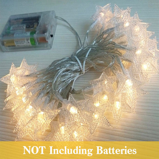 Lofaris Warm White Battery Operated LED Star String Lights for Party
