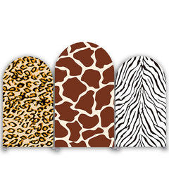 Lofaris Leopard Giraffe Zebra Pattern Birthday Arch Backdrop Kit